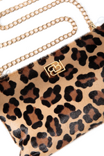 Luxe Leopard Chain Link Pouch Bag