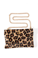 Luxe Leopard Chain Link Pouch Bag