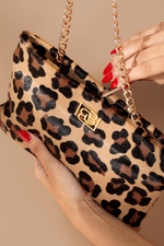 Luxe Leopard Chain Link Pouch Bag